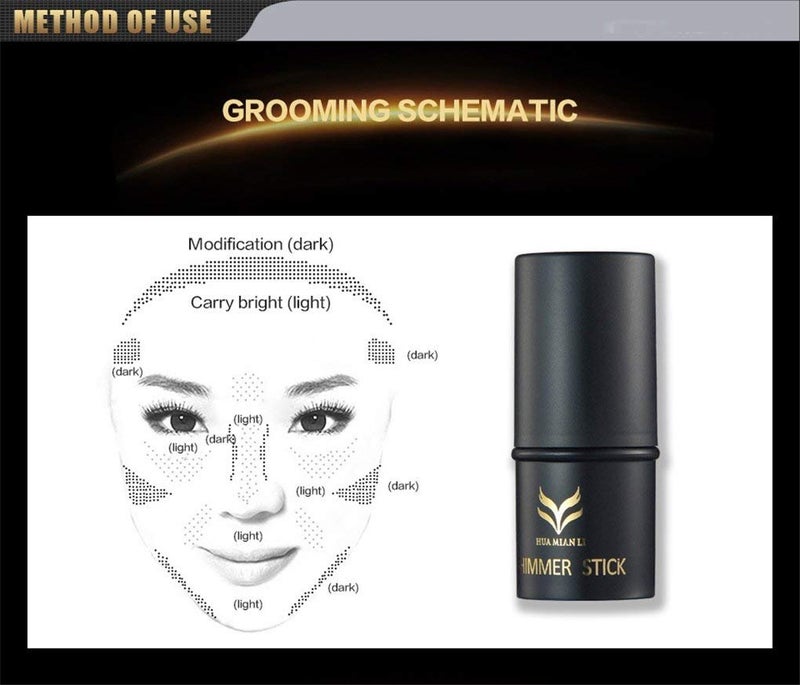 FantasyDay Illuminator Face Highlighter Makeup Sticks Pearl Shimmer Whitening Cream Shimmer Contouring Stick Foundation Stick Face Eye Nose Concealer Pen #2 - Image 4